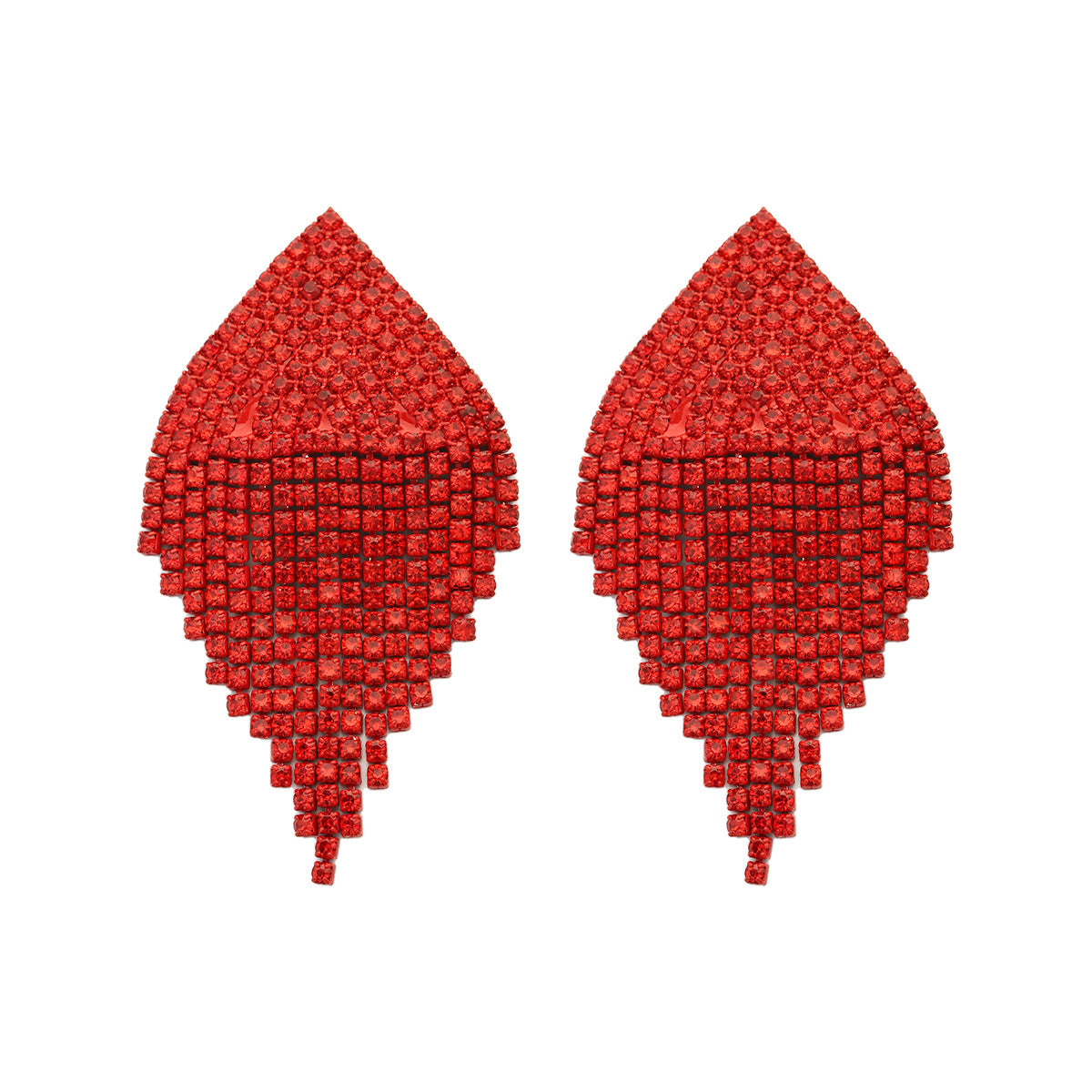 1 Pair Shiny Water Droplets Heart Shape Inlay Alloy Rhinestone Resin Drop Earrings