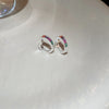 Retro Geometric Copper Inlaid Zircon Earrings 1 Pair