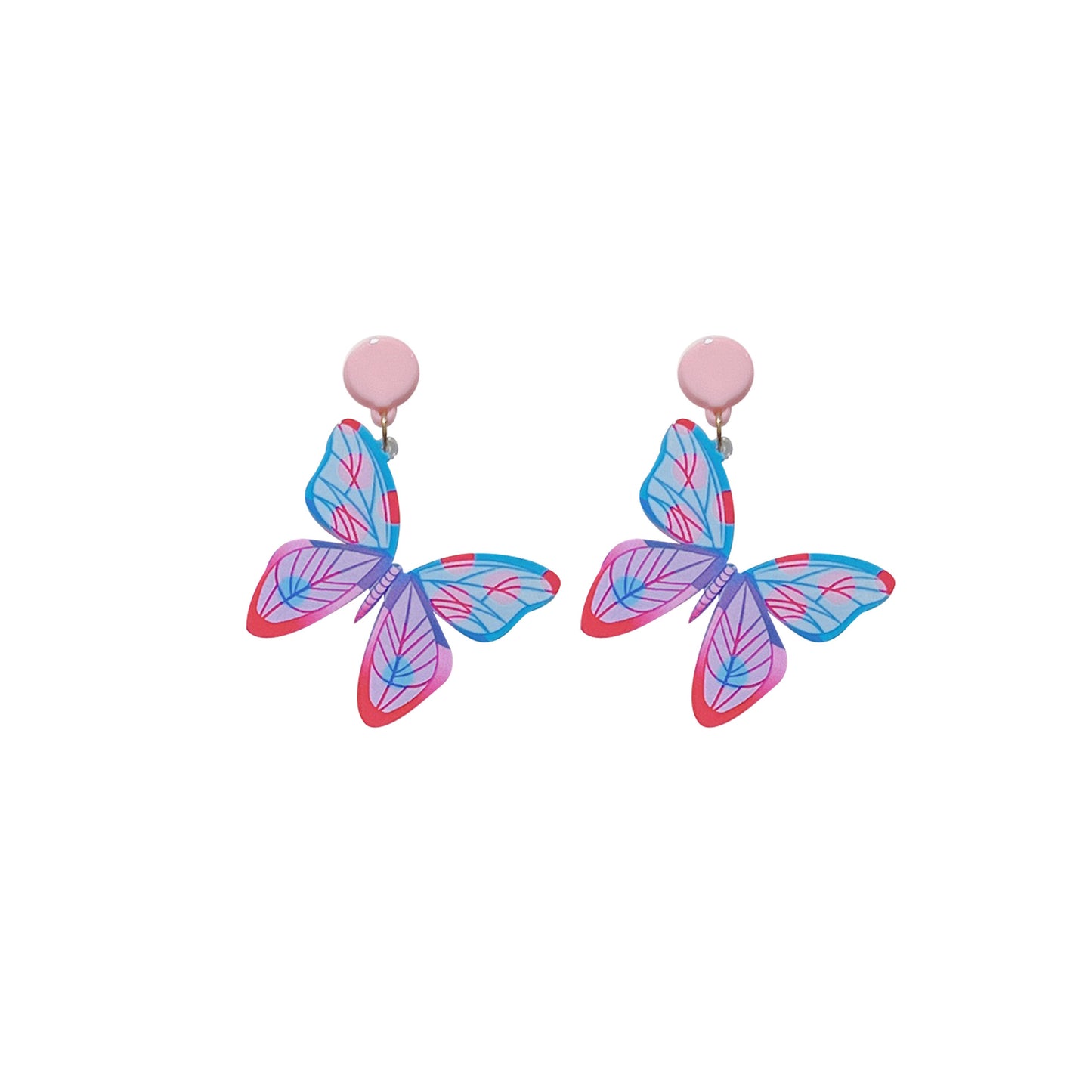 1 Pair Sweet Butterfly Arylic Epoxy Women's Drop Earrings