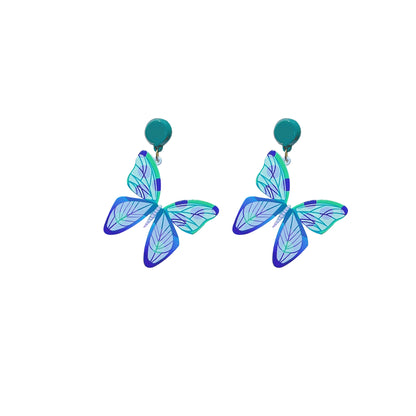 1 Pair Sweet Butterfly Arylic Epoxy Women's Drop Earrings