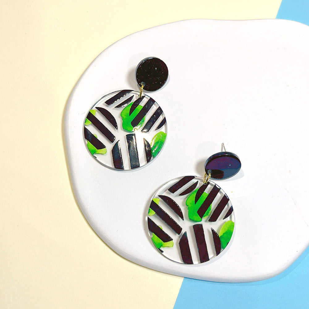 1 Pair Cartoon Style Leaf Coconut Tree Bird Arylic Epoxy Women's Drop Earrings