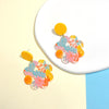 1 Pair Sweet Geometric Leaf Flower Arylic Epoxy Women's Drop Earrings