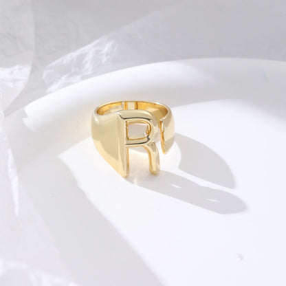 1 Piece Fashion Letter Copper Plating Hollow Out Rings