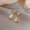 1 Pair Retro Square Oval Flower Alloy Inlay Artificial Pearls Rhinestones Women's Earrings