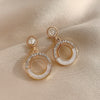 1 Pair Retro Square Oval Flower Alloy Inlay Artificial Pearls Rhinestones Women's Earrings