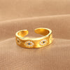 1 Piece Lady Devil's Eye Copper Plating Artificial Gemstones Open Ring