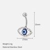 Simple Style Devil's Eye Stainless Steel Inlay Zircon Belly Ring