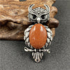 1 Piece Simple Style Owl Gem Plating Natural Stone Necklace