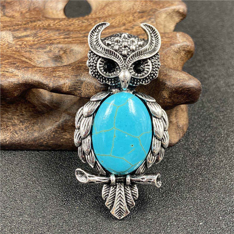 1 Piece Simple Style Owl Gem Plating Natural Stone Necklace