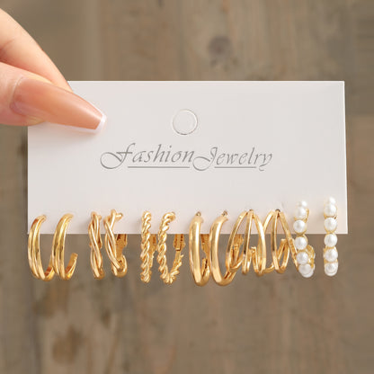 1 Set Elegant Lady Geometric Plating Alloy Earrings