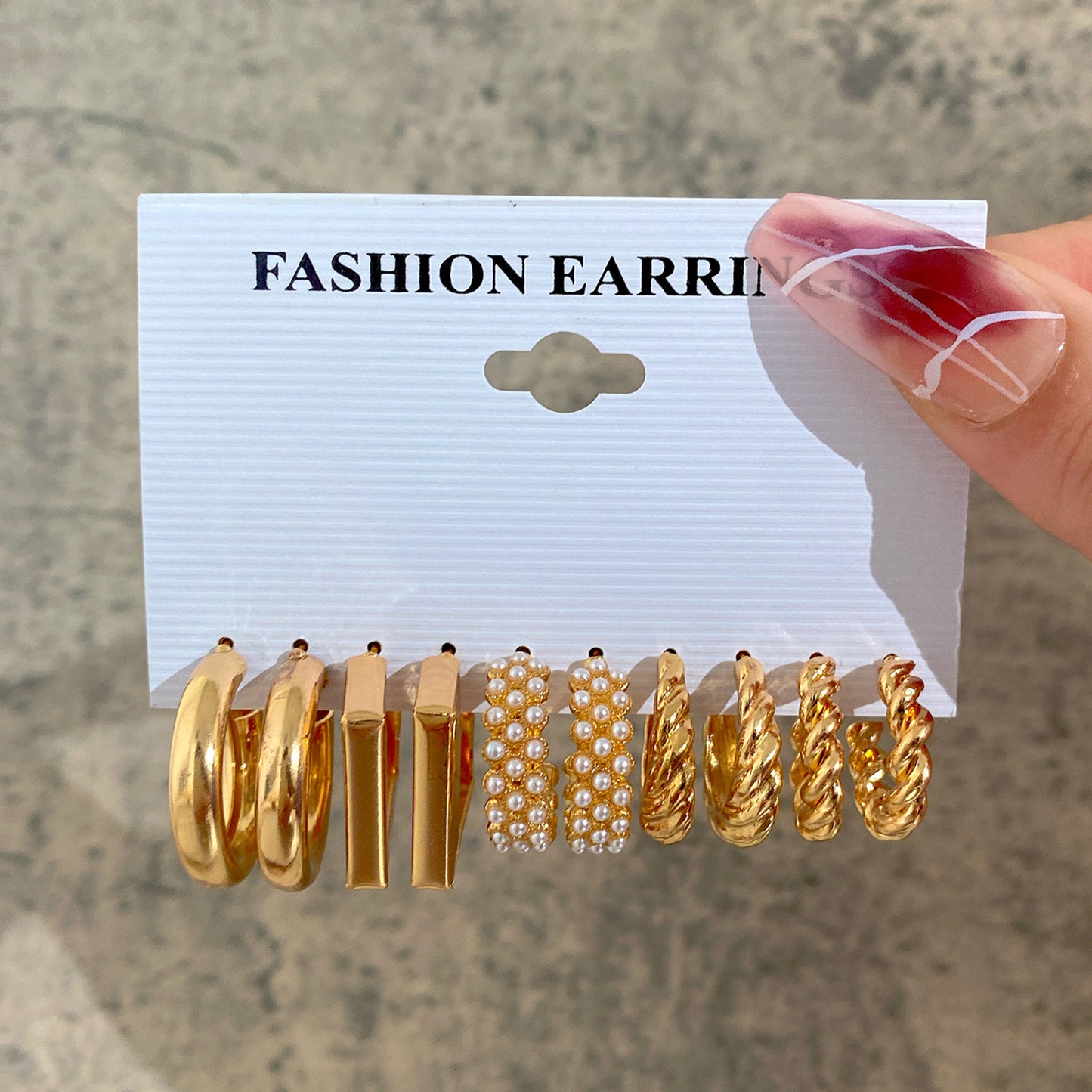 1 Set Fashion Round Square Twist Imitation Pearl Alloy Plating Women's Earrings