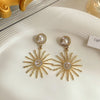 1 Pair Simple Style Heart Shape Flower Alloy Inlay Rhinestones Women'S Earrings