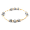 1 Piece Fashion Geometric Beaded Steel Bangle