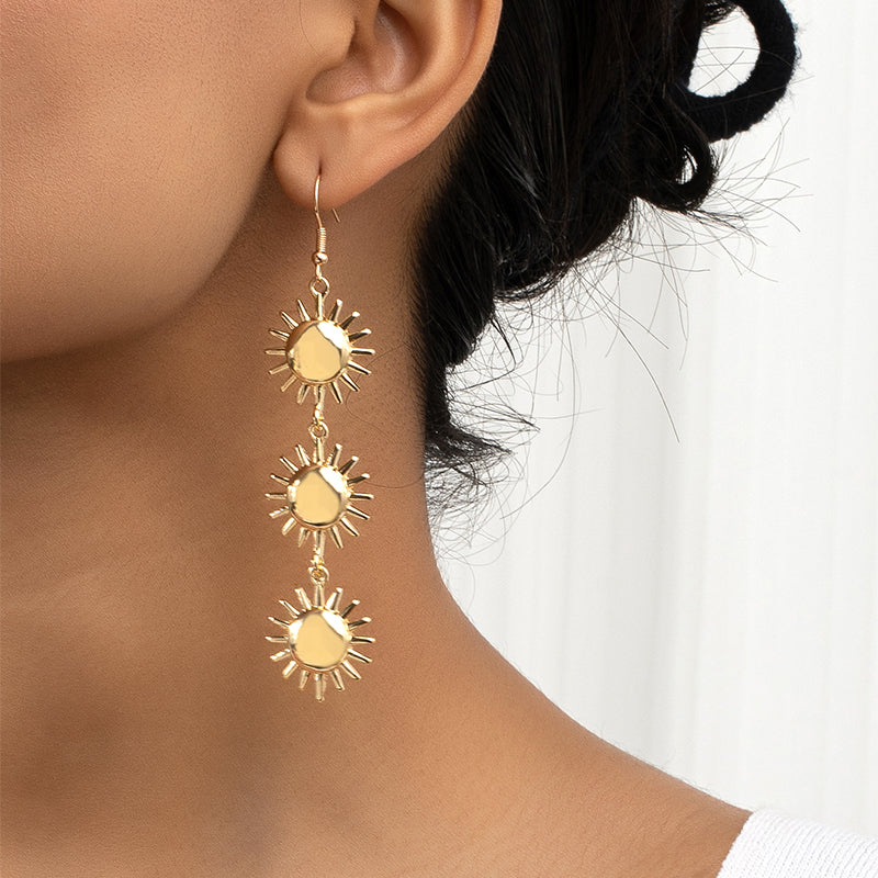 1 Pair Fashion Sun Alloy Plating Women's Drop Earrings