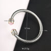 Retro Flower Stainless Steel Natural Stone Rhinestones Bangle In Bulk