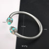 Retro Flower Stainless Steel Natural Stone Rhinestones Bangle In Bulk