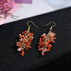 1 Pair Retro Printing Natural Stone Crystal Drop Earrings