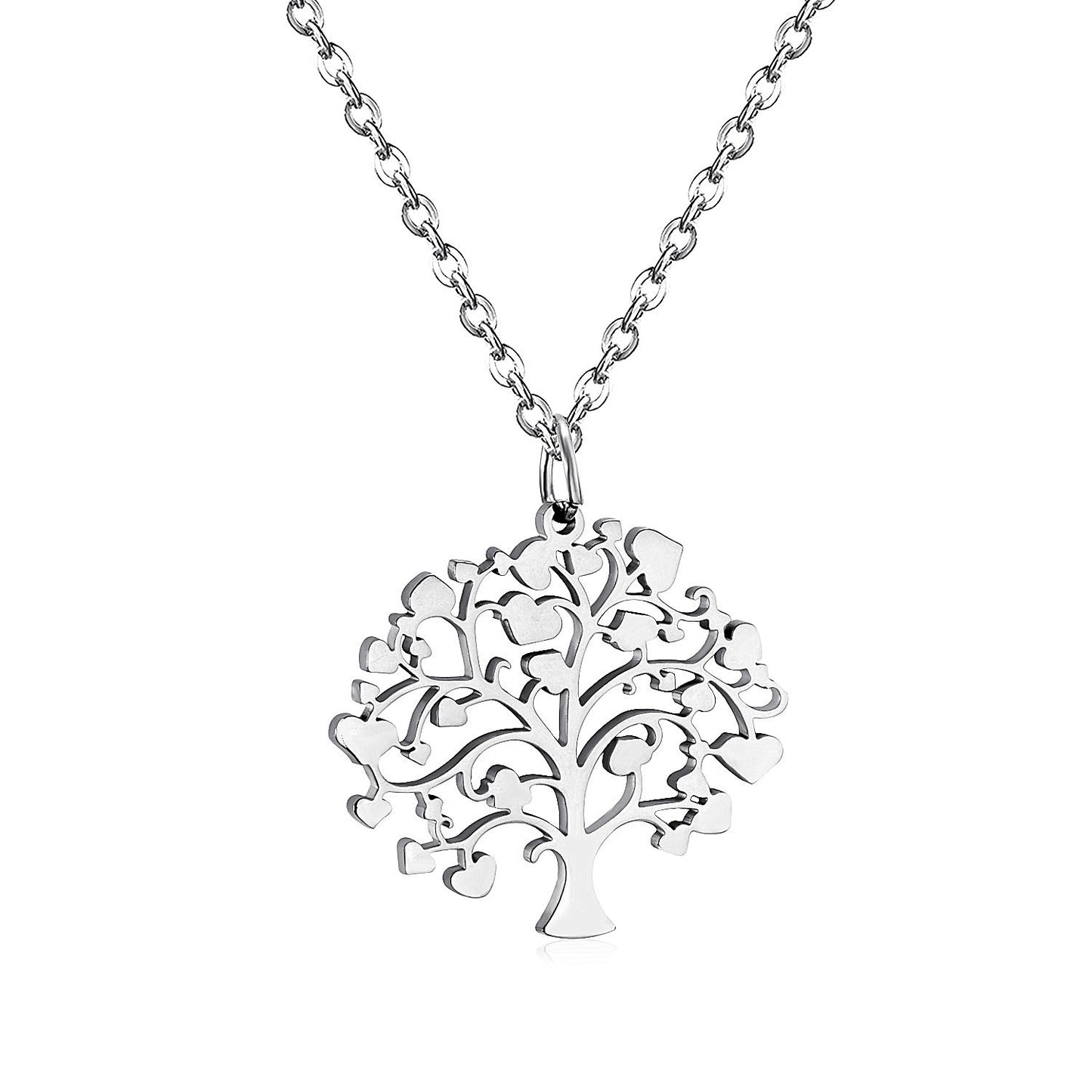 Fashion Tree Stainless Steel Plating Pendant Necklace