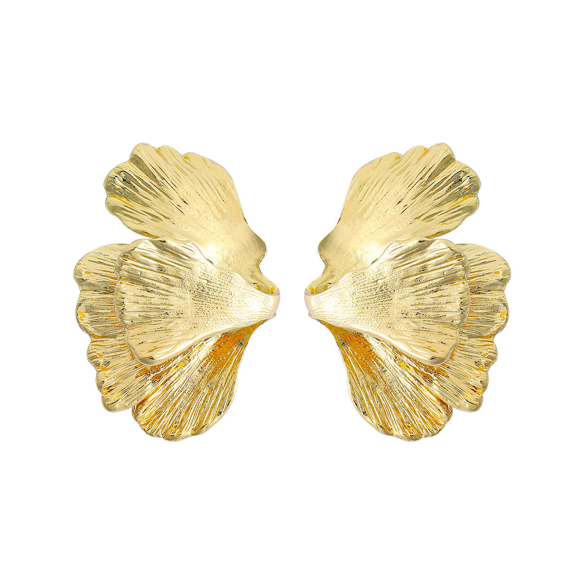 1 Pair Fashion Ginkgo Leaf Plating Alloy Ear Studs