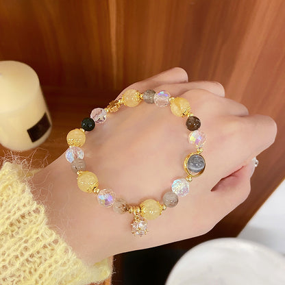 1 Piece Retro Geometric Four Leaf Clover Crystal Women's Bracelets