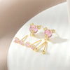 3 Pairs Fashion Animal Bow Knot Copper Plating Inlay Ear Studs