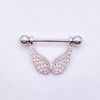 Fashion Leaf Star Wings Stainless Steel Inlaid Zircon Nipple Ring 1 Piece