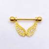 Fashion Leaf Star Wings Stainless Steel Inlaid Zircon Nipple Ring 1 Piece