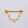 Fashion Leaf Star Wings Stainless Steel Inlaid Zircon Nipple Ring 1 Piece