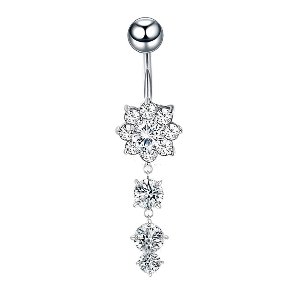 Streetwear Owl Crown Butterfly Stainless Steel Plating Inlay Zircon Belly Ring