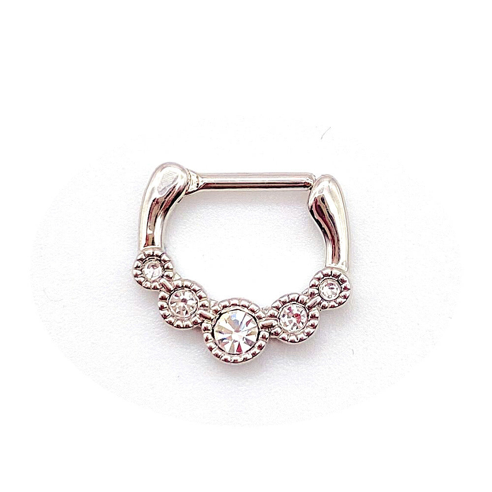 1 Piece Fashion Crown Skull Stainless Steel Plating Inlay Artificial Gemstones Nose Ring