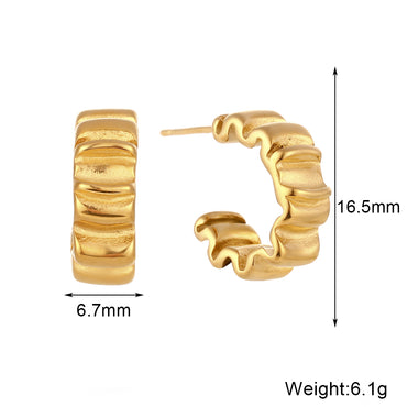 1 Pair Fashion C Shape Plating Stainless Steel 18k Gold Plated Ear Studs