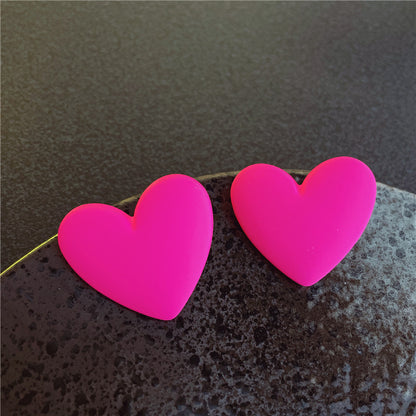 1 Pair Sweet Heart Shape Arylic Spray Paint Women's Ear Studs