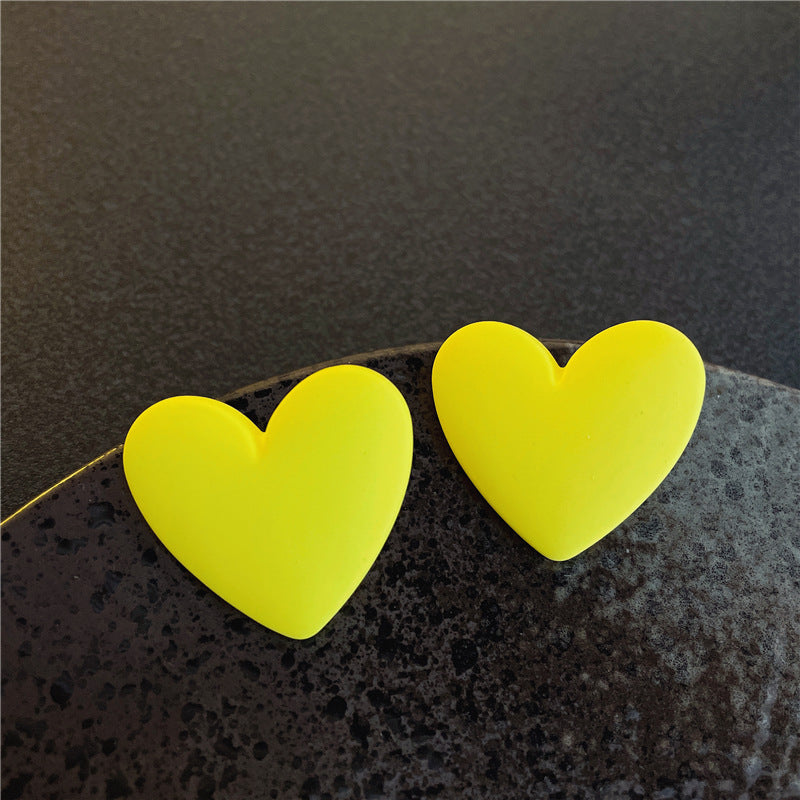 1 Pair Sweet Heart Shape Arylic Spray Paint Women's Ear Studs