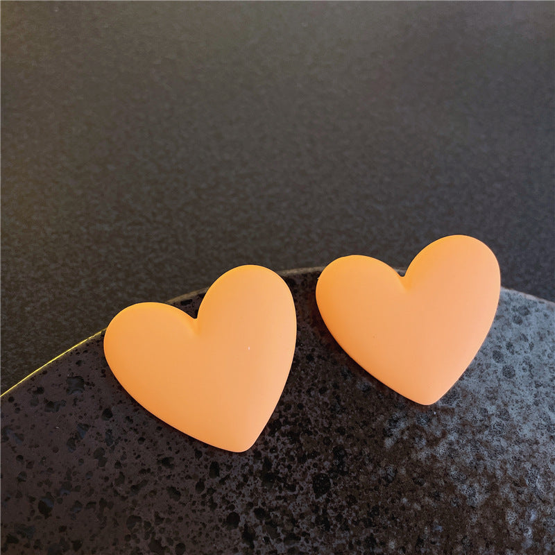 1 Pair Sweet Heart Shape Arylic Spray Paint Women's Ear Studs