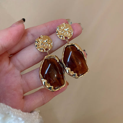 Retro Geometric Resin Irregular Women'S Drop Earrings