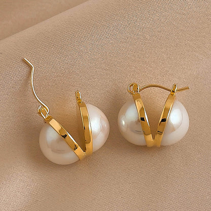 1 Pair Fashion Round Copper Plating Earrings