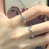 Fashion Waves Alloy Inlay Moonstone Unisex Wave Ring