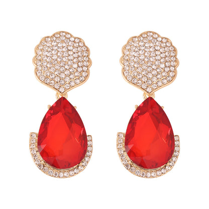 1 Pair Fashion Water Droplets Alloy Inlay Rhinestones Women's Drop Earrings Earrings