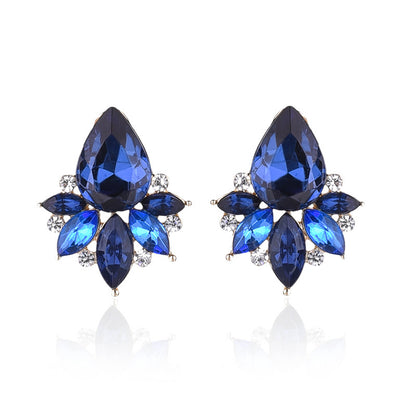 1 Pair Glam Water Droplets Inlay Alloy Artificial Crystal Drop Earrings