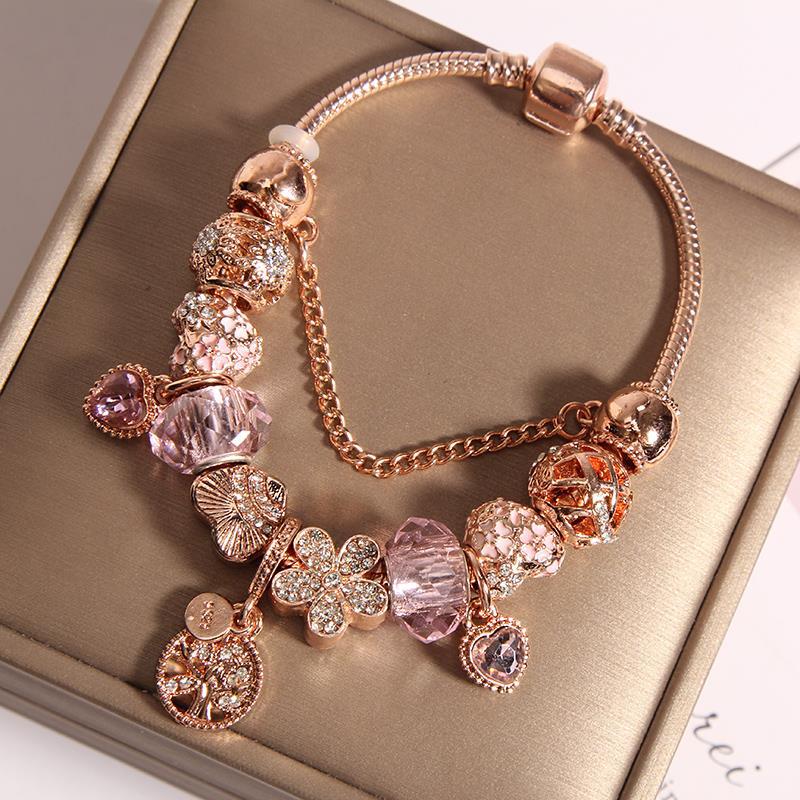 1 Piece Fairy Style Leaf Crown Flower Artificial Crystal Plating Women's Bracelets