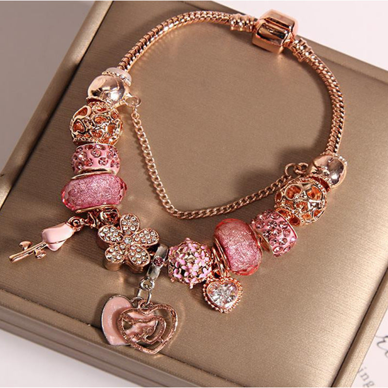 1 Piece Fairy Style Leaf Crown Flower Artificial Crystal Plating Women's Bracelets