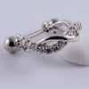 1 Piece Lady Heart Shape Inlay Stainless Steel Zircon Ear Studs