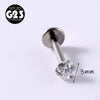 1 Piece Simple Style Flower Titanium Steel Plating Inlay Zircon Lip Stud Ear Studs