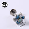 1 Piece Simple Style Flower Titanium Steel Plating Inlay Zircon Lip Stud Ear Studs