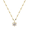 Simple Style Square Flower Bow Knot Alloy Inlay Artificial Pearls Rhinestones Women'S Necklace