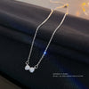 Simple Style Square Flower Bow Knot Alloy Inlay Artificial Pearls Rhinestones Women'S Necklace