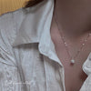 Simple Style Square Flower Bow Knot Alloy Inlay Artificial Pearls Rhinestones Women'S Necklace