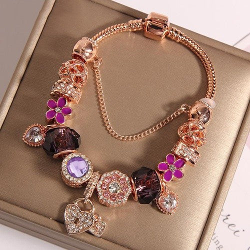 1 Piece Fairy Style Leaf Crown Flower Artificial Crystal Plating Women's Bracelets