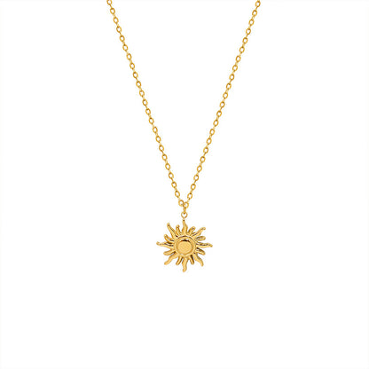 1 Piece Simple Style Sun Titanium Steel Plating Pendant Necklace