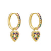 1 Pair Ins Style Fashion Heart Shape Butterfly Plating Inlay Copper Zircon Gold Plated Earrings